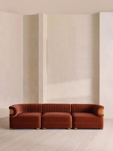  Soho Home Caleb Modular Four Seater Sofa, Velvet, Rust, Dark Burl, Uk 