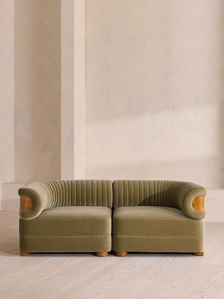  Soho Home Caleb Modular Three Seater Sofa, Velvet, Lichen, Dark Burl, Uk 
