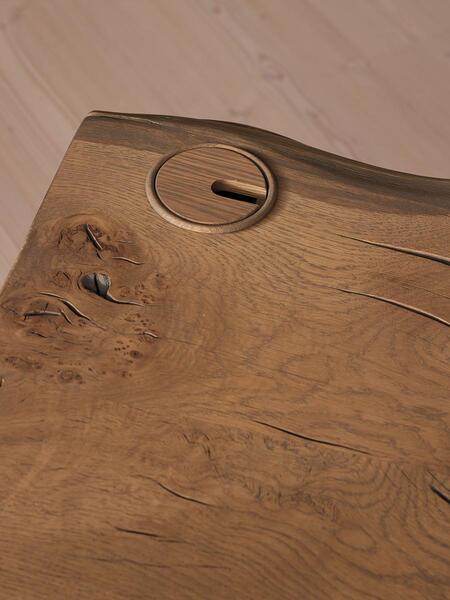  Soho Home Calne Desk, Aged Oak, Grommet, Left, 140cm 