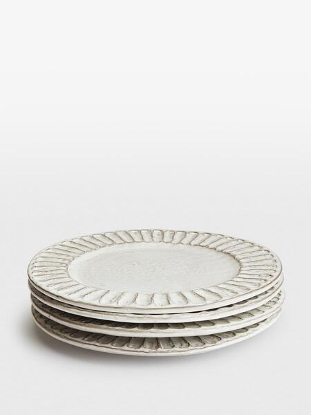  Soho Home Chancery Side Plate, White, Set Of Four 