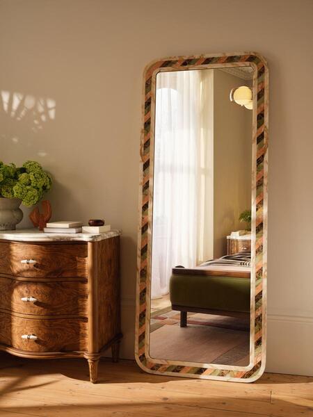  Soho Home Charli Floor Mirror, Marble 