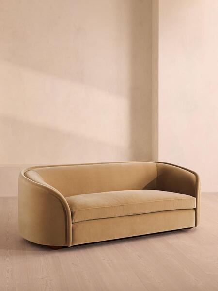  Soho Home Conall Three Seater Sofa, Velvet, Camel 