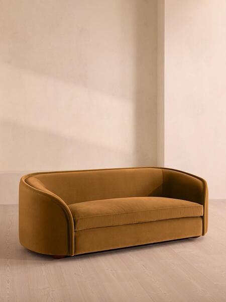  Soho Home Conall Three Seater Sofa, Velvet, Mustard 