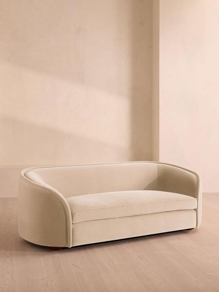  Soho Home Conall Three Seater Sofa, Velvet, Porcelain 