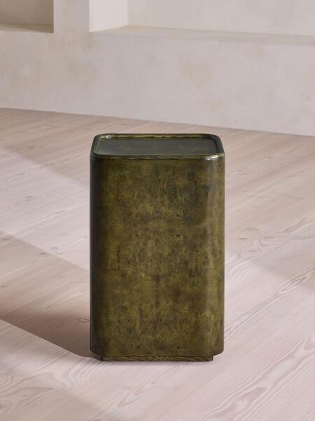  Soho Home Dawson Side Table, Oak Burl, Olive 