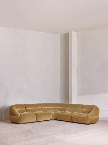 Soho Home Edison Modular Sofa, Corner Sofa, Velvet, Camel Uk 