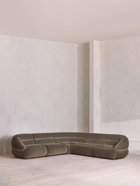  Soho Home Edison Modular Sofa, Corner Sofa, Velvet, Taupe Uk 