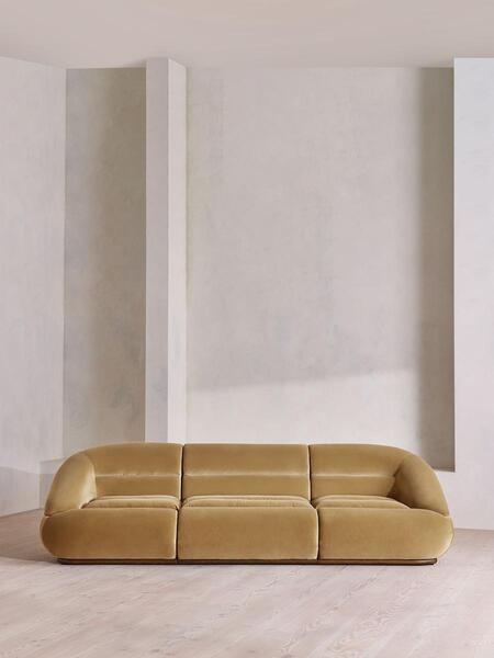  Soho Home Edison Modular Sofa, Four Seater, Velvet, Camel Uk 