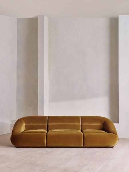  Soho Home Edison Modular Sofa, Four Seater, Velvet, Mustard Uk 