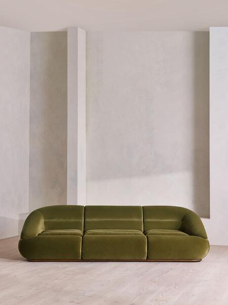  Soho Home Edison Modular Sofa, Four Seater, Velvet, Olive Uk 