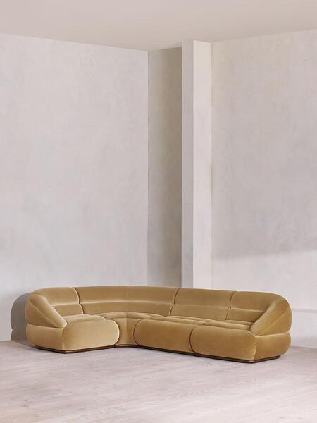  Soho Home Edison Modular Sofa, L Shape Sofa, Velvet, Camel Uk 