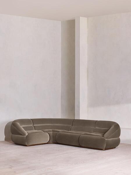  Soho Home Edison Modular Sofa, L Shape Sofa, Velvet, Taupe Uk 