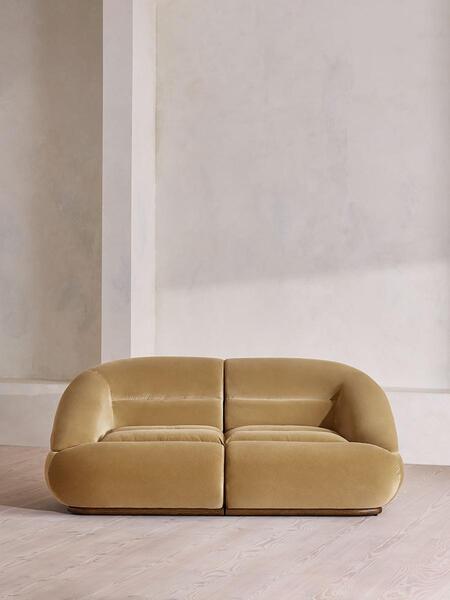  Soho Home Edison Modular Sofa, Three Seater, Velvet, Camel Uk 