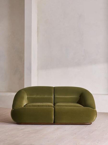  Soho Home Edison Modular Sofa, Three Seater, Velvet, Olive Uk 