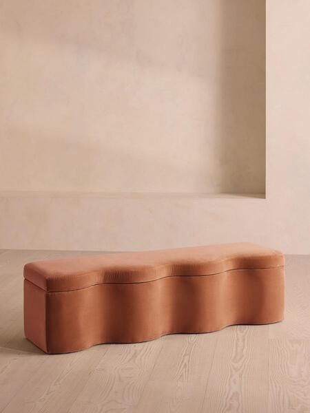  Soho Home Eli Storage Bench, Antique Rose Velvet 