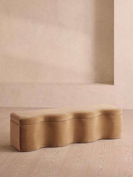  Soho Home Eli Storage Bench, Camel Velvet 