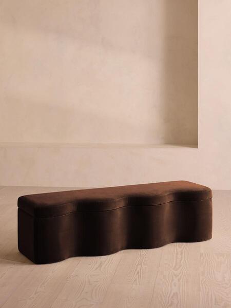  Soho Home Eli Storage Bench, Chocolate Velvet 