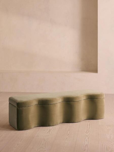  Soho Home Eli Storage Bench, Lichen Velvet 