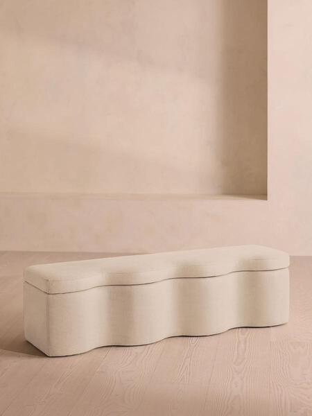  Soho Home Eli Storage Bench, Linen, Bisque 