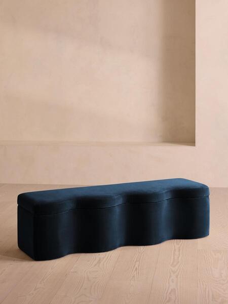  Soho Home Eli Storage Bench, Royal Blue Velvet 