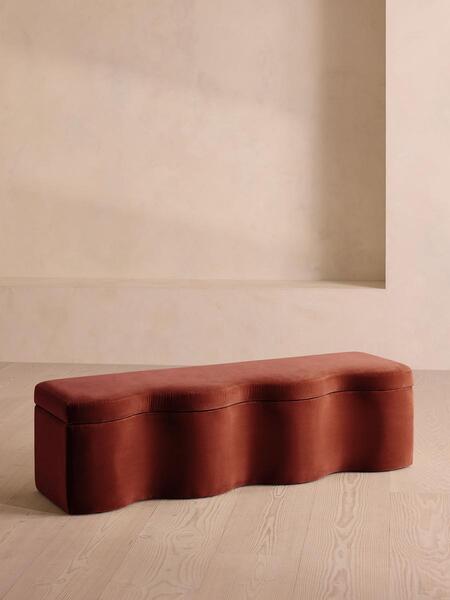  Soho Home Eli Storage Bench, Rust Velvet 