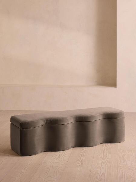  Soho Home Eli Storage Bench, Taupe Velvet 