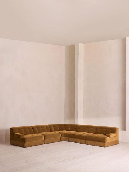  Soho Home Elowen Modular Sofa, Corner Sofa, Velvet, Mustard Uk 