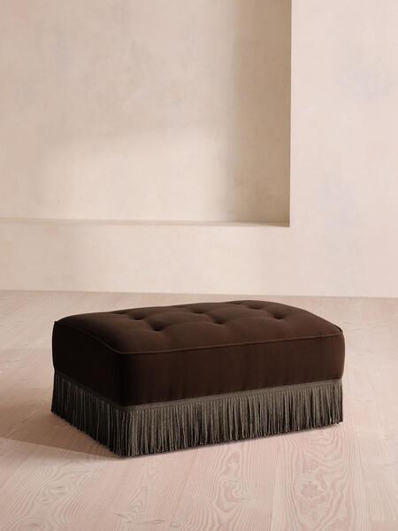  Soho Home Elowen Ottoman, Velvet, Chocolate, Uk 