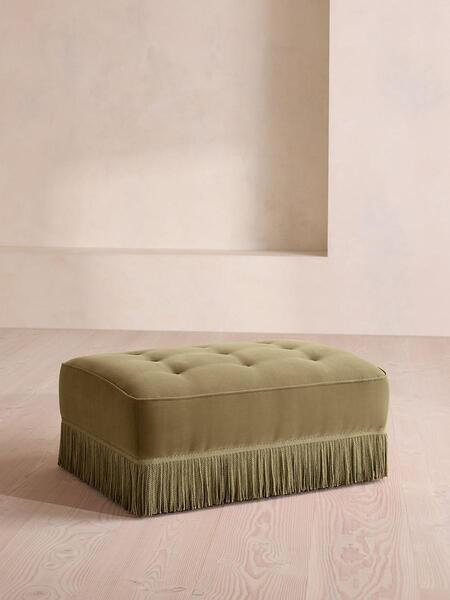  Soho Home Elowen Ottoman, Velvet, Lichen, Uk 