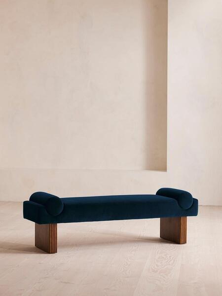  Soho Home Esther Bench, Velvet, Royal Blue 