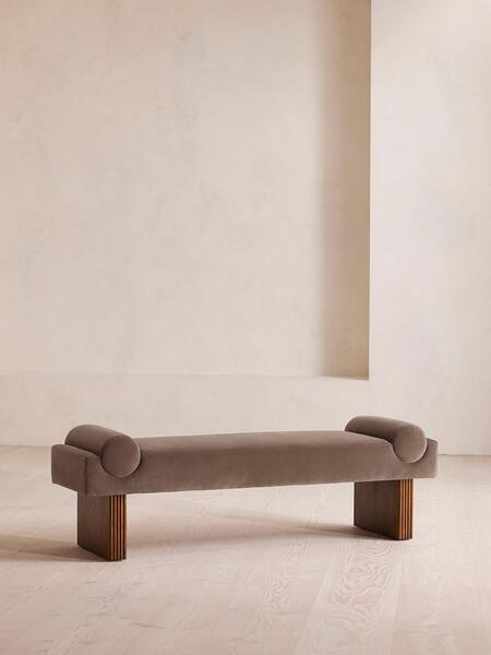  Soho Home Esther Bench, Velvet, Taupe 