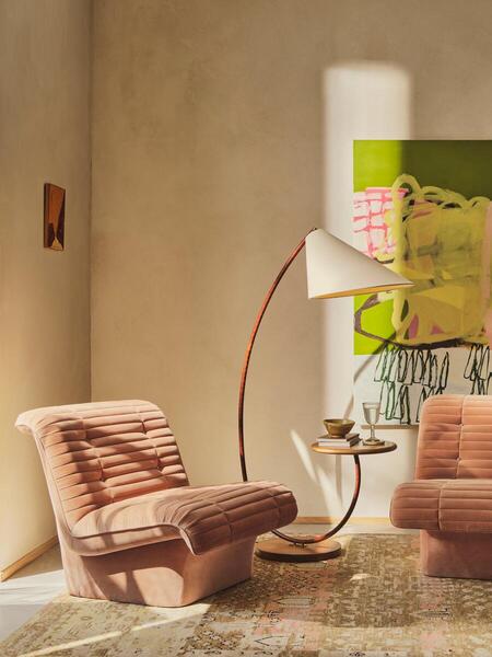  Soho Home Ewan Armchair, Antique Rose Velvet 