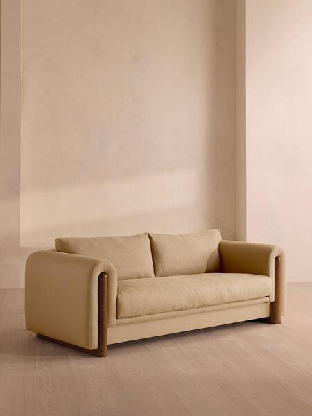  Soho Home Farrell Three Seater Sofa, Linen, Wheat 
