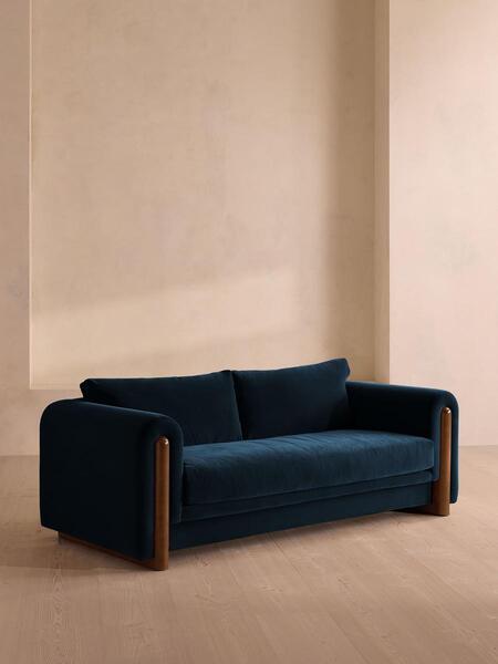  Soho Home Farrell Three Seater Sofa, Velvet, Royal Blue 