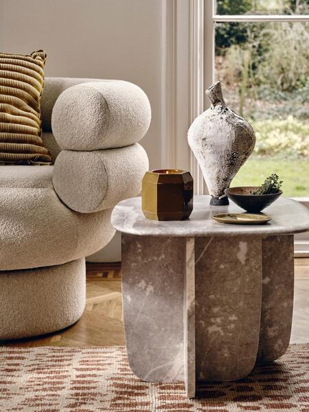  Soho Home Fawsley Side Table, Grey Emperador Marble 
