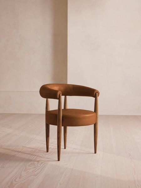  Soho Home Fergus Dining Chair, Sycamore Leather 