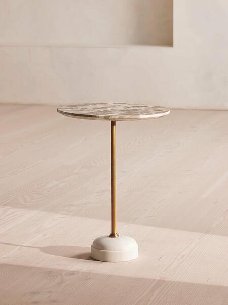 Soho Home Fleet Side Table, Medium, Kapri Marble 