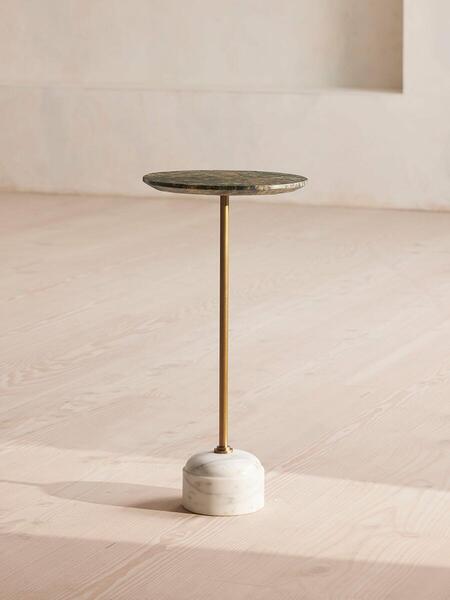  Soho Home Fleet Side Table, Small, Verde Bosque Marble 