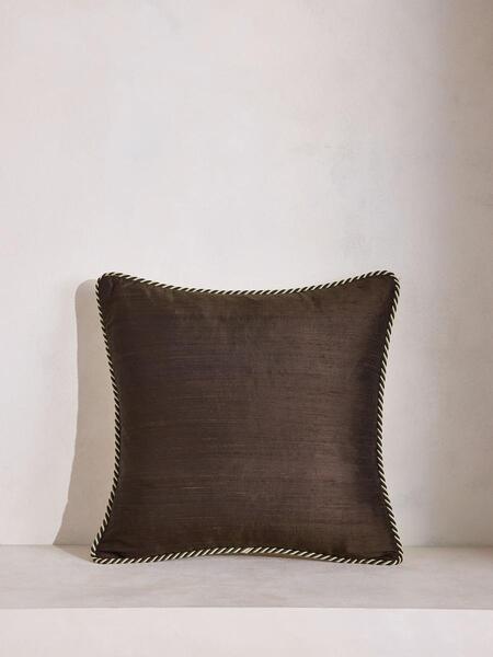  Soho Home Florence Square Cushion, Chocolate 