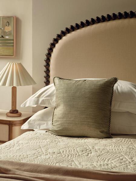  Soho Home Florence Square Cushion, Sage 
