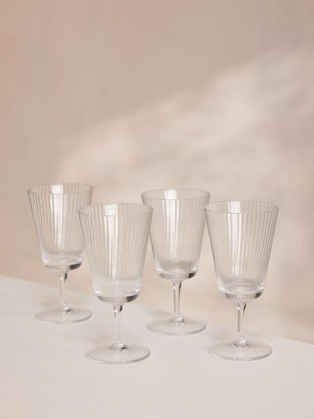  Soho Home Fluted Wine Glass, Set Of Four 