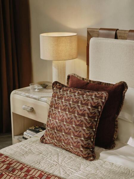  Soho Home Fulton Square Cushion, Bordeaux 