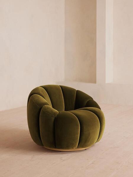  Soho Home Garret Armchair, Velvet, Olive 