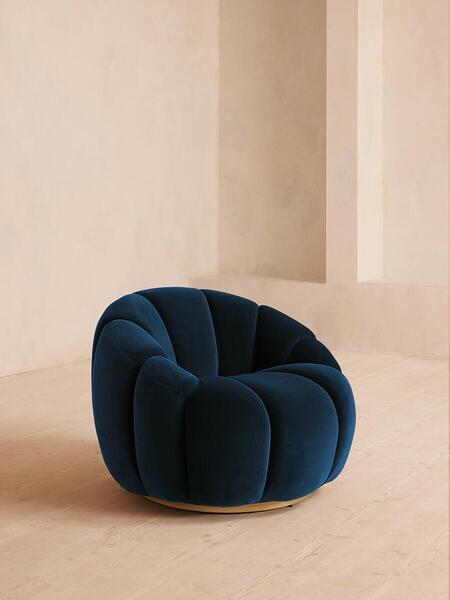  Soho Home Garret Armchair, Velvet, Royal Blue 