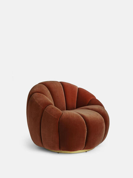 Soho Home Garret Armchair, Velvet, Rust 