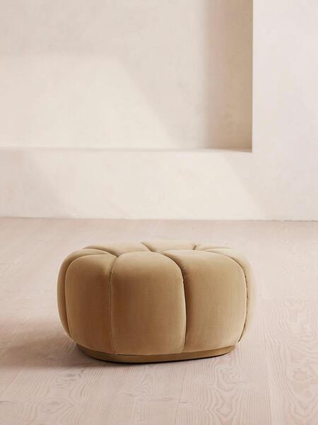  Soho Home Garret Footstool, Velvet Camel 