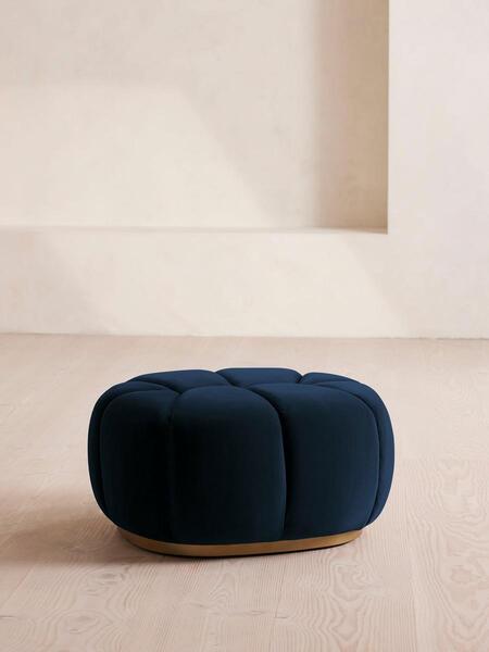  Soho Home Garret Footstool, Velvet, Royal Blue 