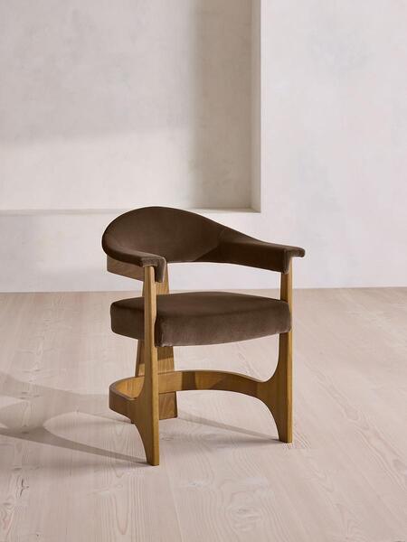  Soho Home Georgina Dining Chair, Velvet, Chocolate, Uk 