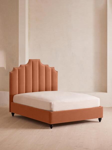  Soho Home Gerrard Bed, Double, Velvet, Antique Rose 