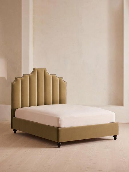  Soho Home Gerrard Bed, Double, Velvet, Camel 